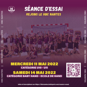 Séance d’essai -10/-11 & École de Hand/Baby Hand